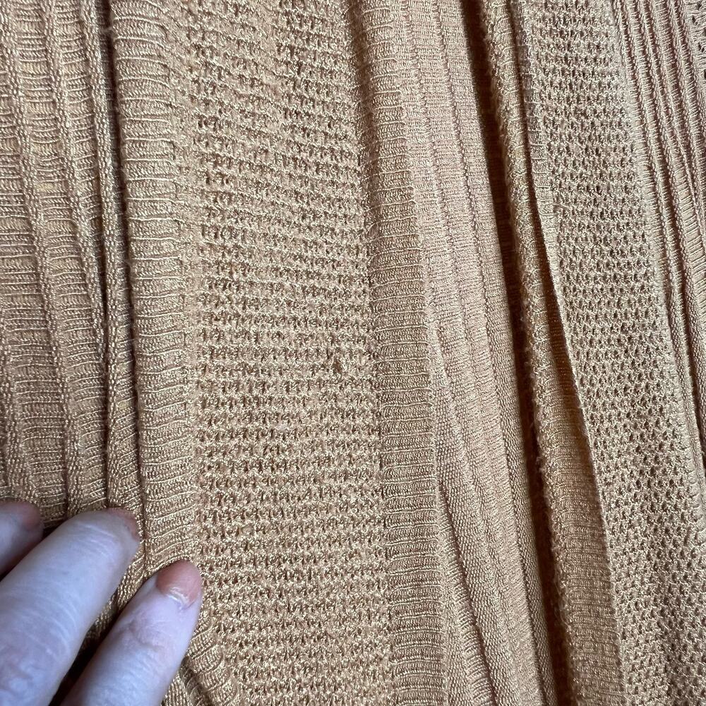 DREAMERS Waterfall Cardigan Sweater Open Front Ribbed-Knit Mustard Yellow Size L - Picture 9 of 10